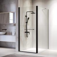 Душевой уголок RGW PA-148B (PA-103B + Z-050-2B + O-204B) прямоугольный   80*110*195 020814881-14 профиль Чёрный стекло Прозрачное 6 мм RGW