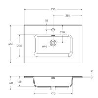 Керамическая раковина 710х460 мм BB700ETL BelBagno