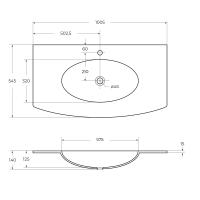 Стеклянная раковина ELETTRA 101x52 Extra Light 82416 CEZARES