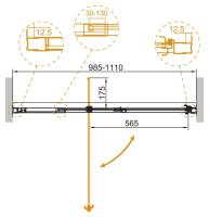 Дверь в проем. VARIANTE-B-1-100/110-C-Cr (1000-110)x1950 Cezares
