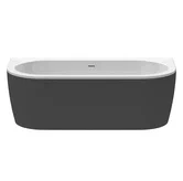 Акриловая ванна отдельно стоящая чёрная фронтальная панель SLIM WALL-180-80-60-NERO-SET Cezares