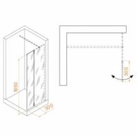 Боковая панель RGW Z-071B  30*195 352207103-14 профиль Чёрный стекло Прозрачное 8 мм RGW