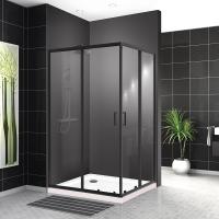 Душевой уголок прямоугольный UNO-195-AH-2-120/90-C-NERO 1200x900x1950 BelBagno