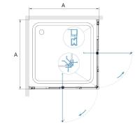 Душевой уголок RGW PA-38 квадратный  80-90*80-90*195 06083888-11 профиль Хром стекло Прозрачное 6 мм RGW