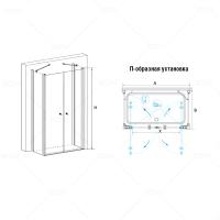 Душевой уголок RGW PA-47-1 (PA-04 + Z-060-1 + держатель) прямоугольный   80* 90*185 040847189-011 профиль Хром стекло Прозрачное 5 мм RGW