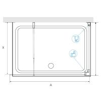 Душевой уголок RGW WA-005-1 (WA-002+Z-060-2) прямоугольный   90*100*195 351005190-11 профиль Хром стекло Прозрачное 6 мм RGW