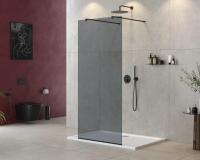 Душевая перегородка.   LIBERTA-L-2-90-120-GR-NERO 900х1950 Cezares