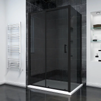 Душевой угол раздвижной прямоугольный RV055BT-13080-05-C8 1300х800х1950 Цвет профиля Чёрный матовый Стекло Тонированное Veconi