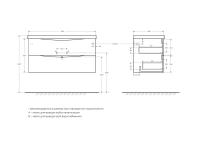 База под раковину подвесная с двумя выкатными ящиками MARINO-1000-2C-SO-BL-P BelBagno