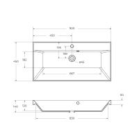 Раковина из искусственного мрамора BB900/450-LV-MR-AST BelBagno