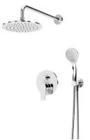 Душевая система с переключателем для верхнего и ручного душа, верхний душ из стены, диаметр 25 см, материал металл Верхний душ круглый 250x250 мм, материал нержавеющая сталь NAUTIC-DSIP-01 Хром ручка  Хром Cezares